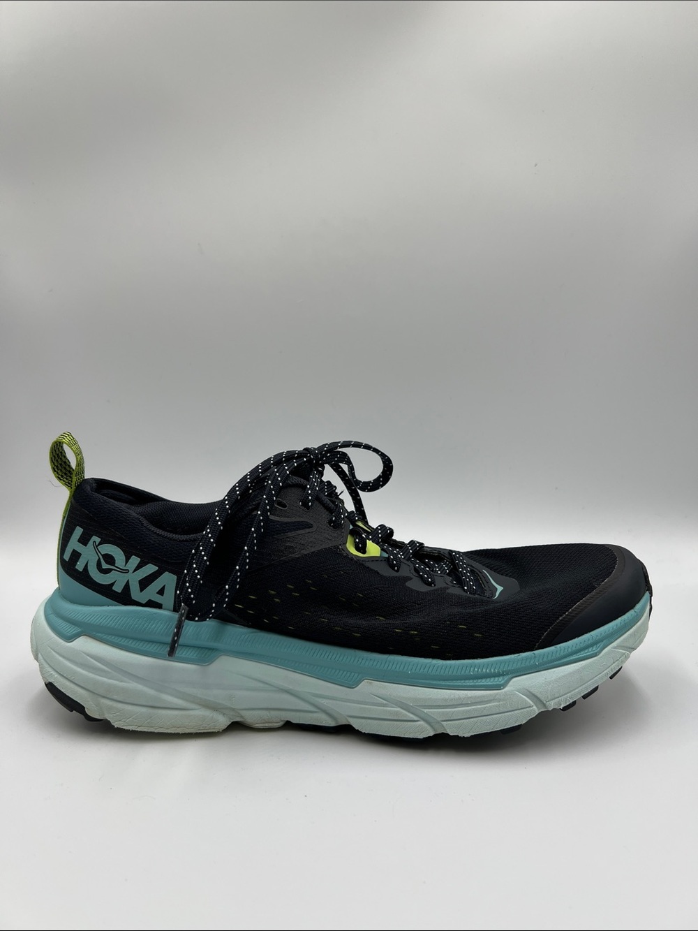 HOKA Challenger ATR 6 running sneaker shoe navy blue teal trail lug women 10